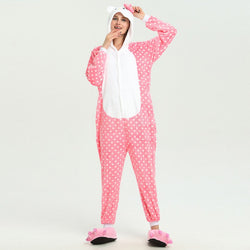 Dotted Pink Hello Kitty Adult Onesie