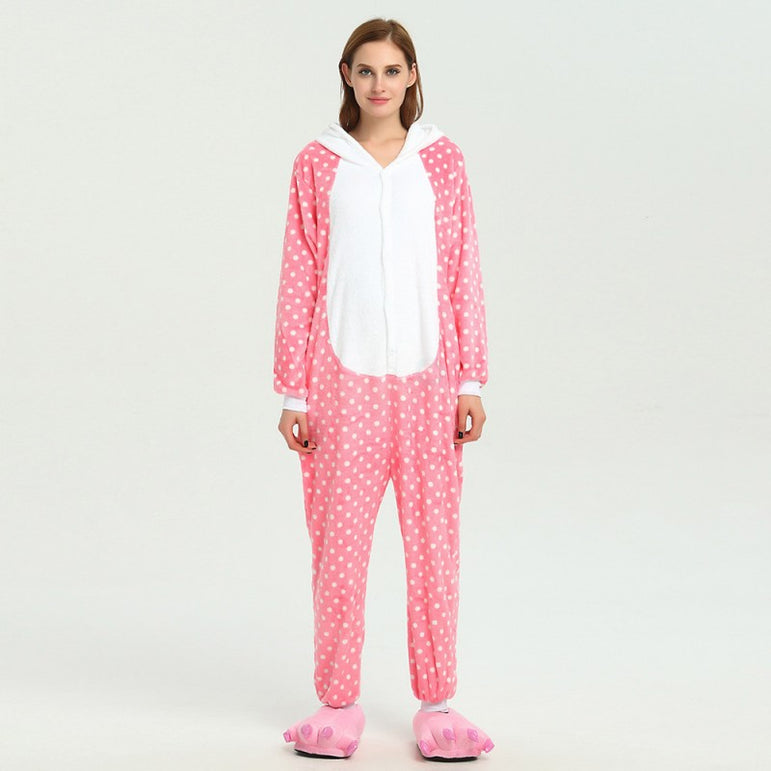 Dotted Pink Hello Kitty Adult Onesie