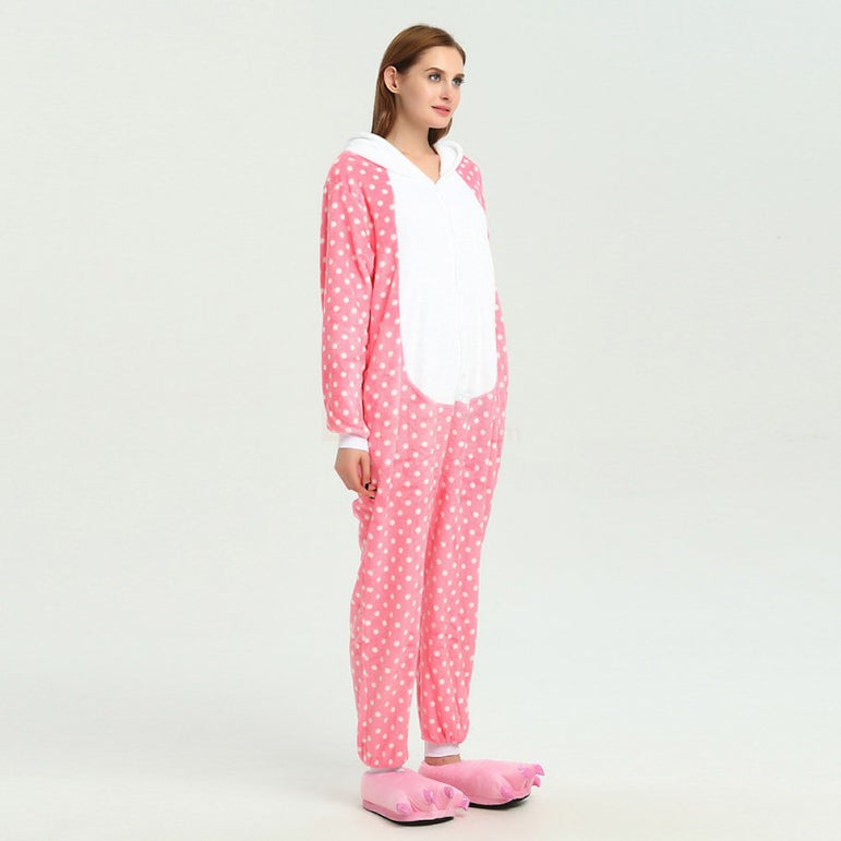 Dotted Pink Hello Kitty Adult Onesie