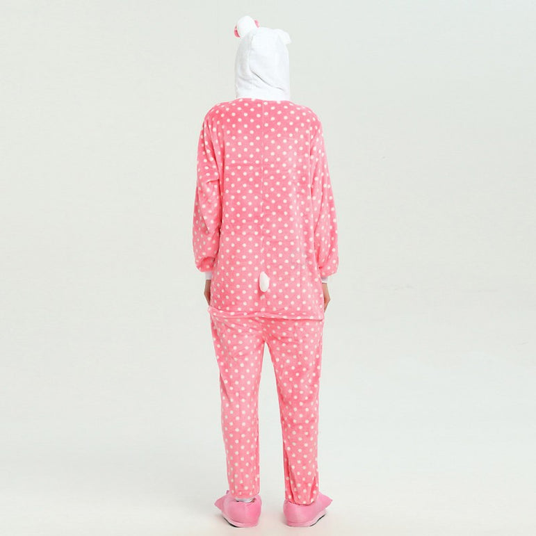 Dotted Pink Hello Kitty Adult Onesie