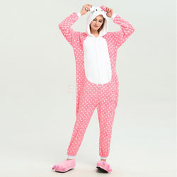 Dotted Pink Hello Kitty Adult Onesie