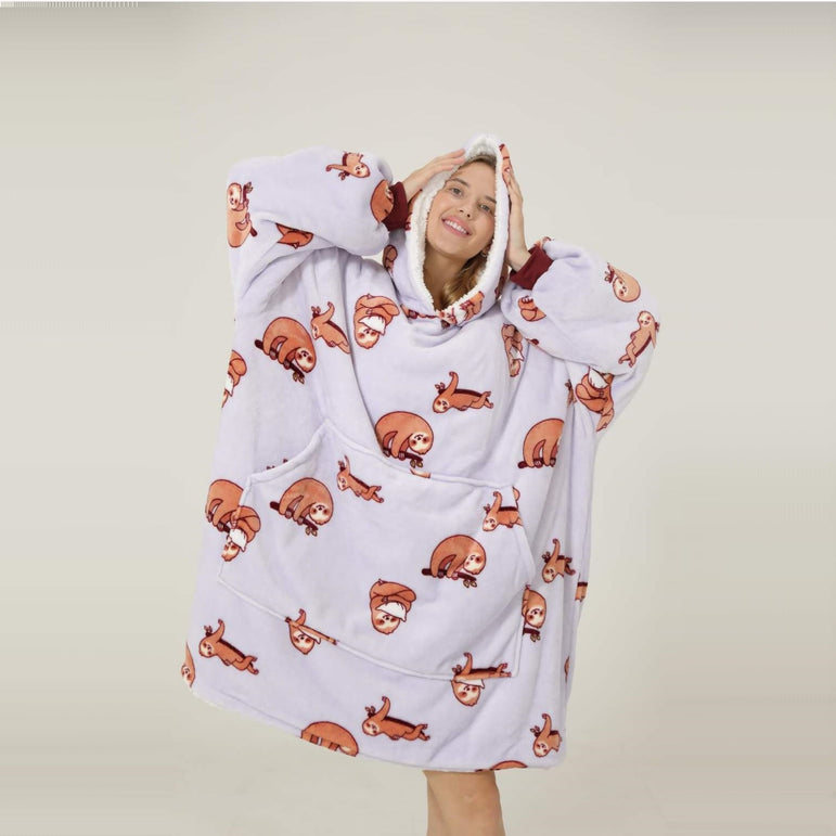 Large Sloth Oversized Blanket Hoodie