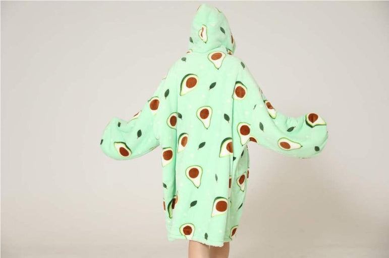 Large Avocado Oversized Blanket Hoodie
