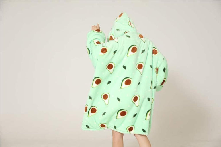 Large Avocado Oversized Blanket Hoodie