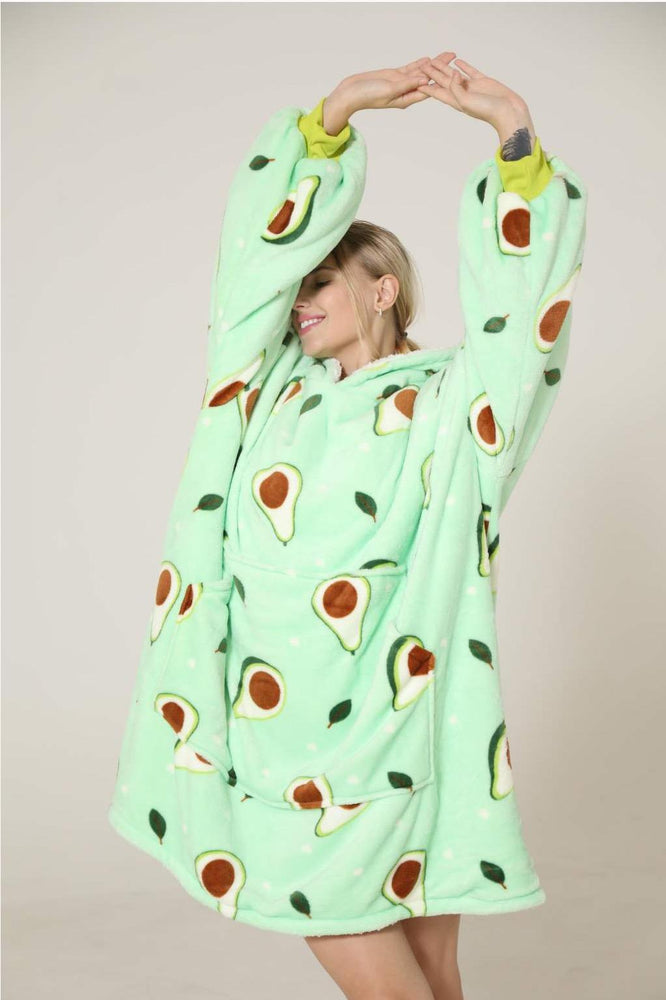 Large Avocado Oversized Blanket Hoodie