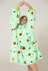 Large Avocado Oversized Blanket Hoodie