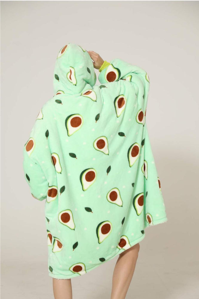 Large Avocado Oversized Blanket Hoodie