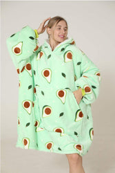 Large Avocado Oversized Blanket Hoodie