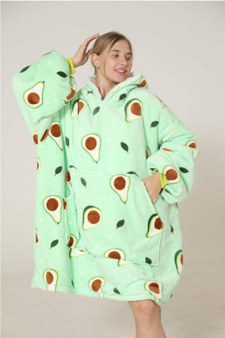 Large Avocado Oversized Blanket Hoodie
