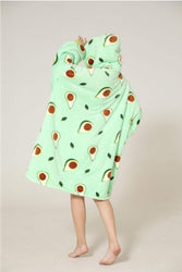 Large Avocado Oversized Blanket Hoodie