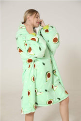 Large Avocado Oversized Blanket Hoodie