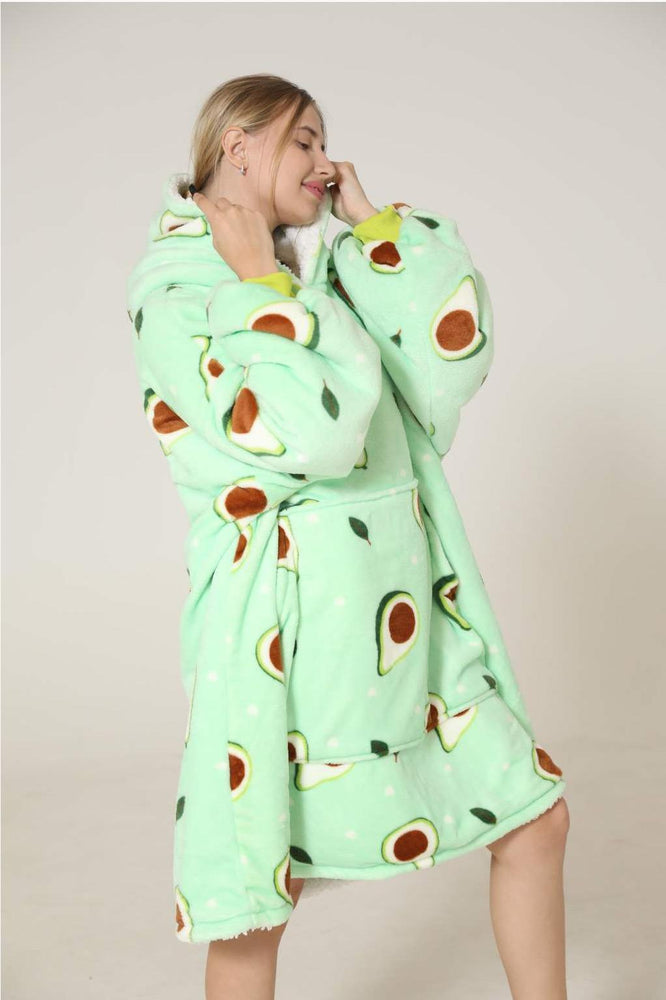 Large Avocado Oversized Blanket Hoodie