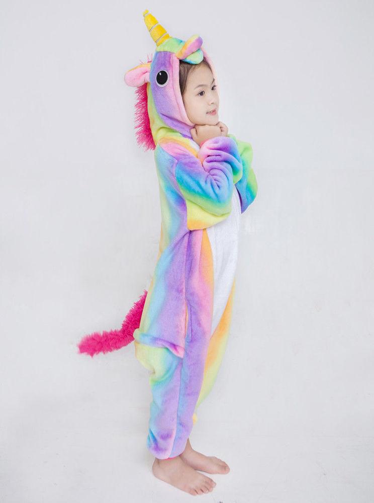 Rainbow-Stripes Unicorn Kids Onesie