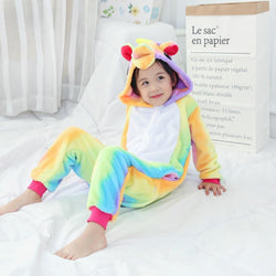 Rainbow-Stripes Unicorn Kids Onesie