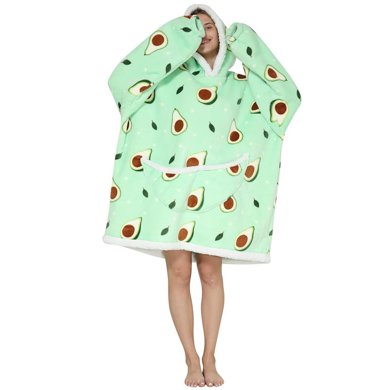 Large Avocado Oversized Blanket Hoodie