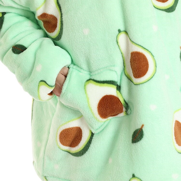 Small Avocado Oversized Blanket Hoodie