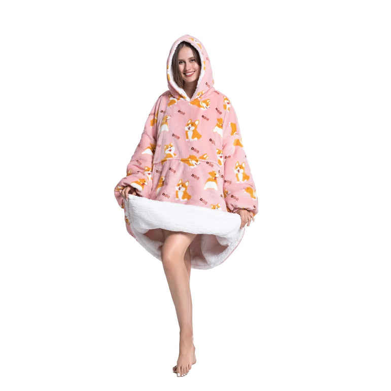 Large Corgi Puppy Oversized Blanket Hoodie