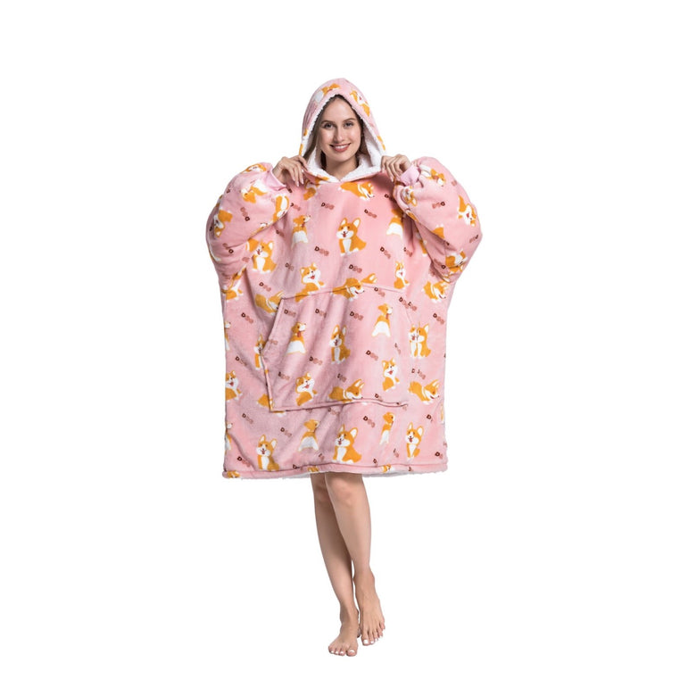 Large Corgi Puppy Oversized Blanket Hoodie