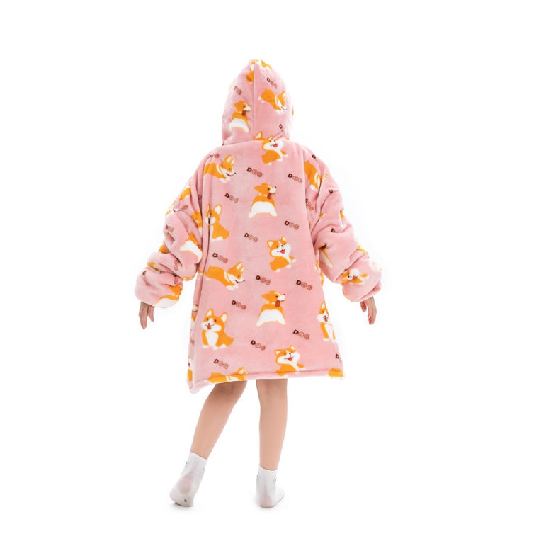 Small Corgi Puppy Oversized Blanket Hoodie