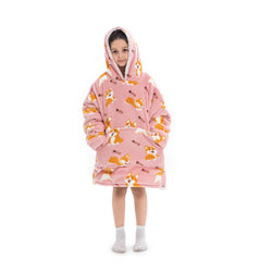 Small Corgi Puppy Oversized Blanket Hoodie