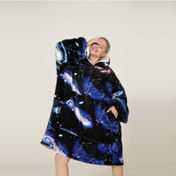 Large Dark Galaxy Oversized Blanket Hoodie