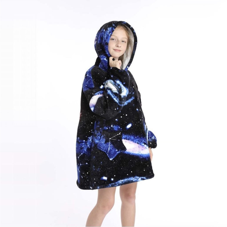 Small Dark Galaxy Oversized Blanket Hoodie