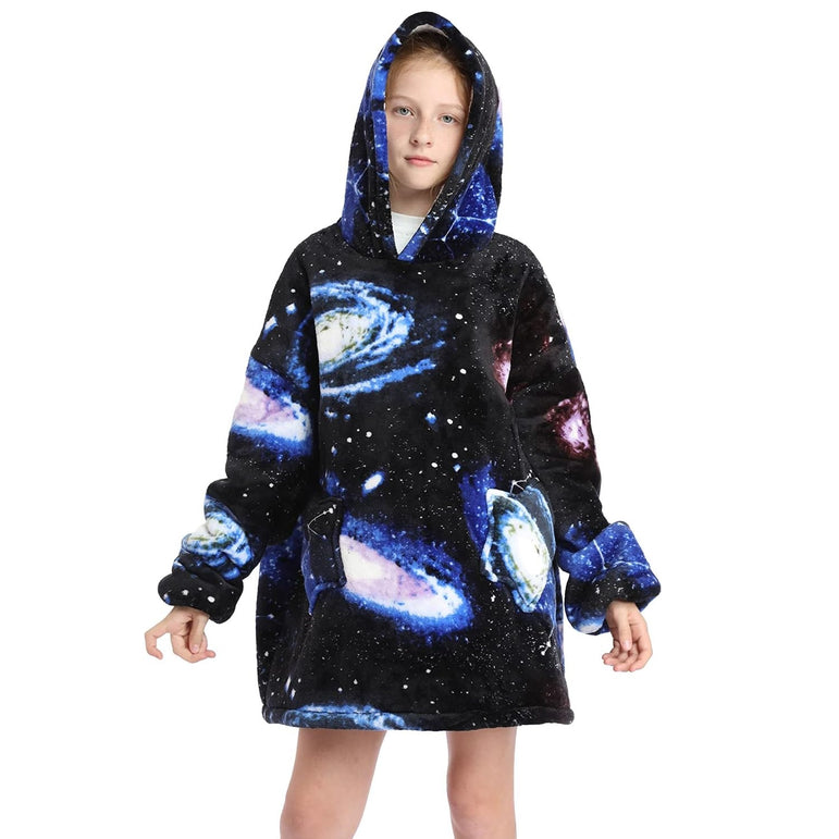 Small Dark Galaxy Oversized Blanket Hoodie