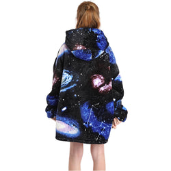 Small Dark Galaxy Oversized Blanket Hoodie