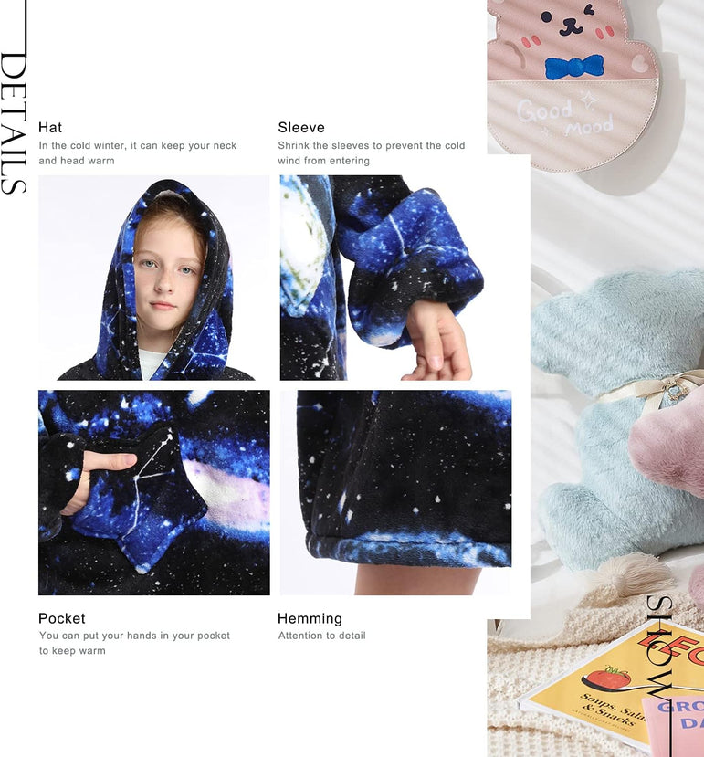 Small Dark Galaxy Oversized Blanket Hoodie