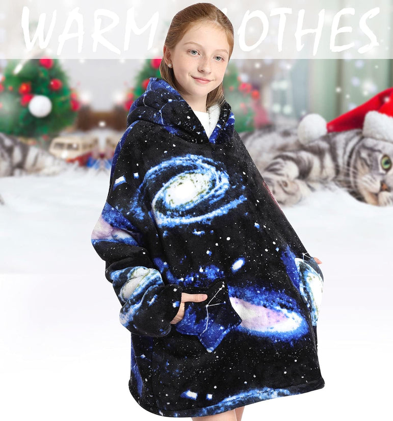 Small Dark Galaxy Oversized Blanket Hoodie