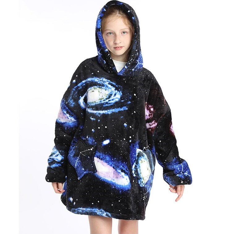 Small Dark Galaxy Oversized Blanket Hoodie