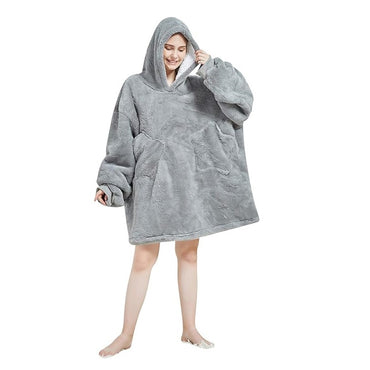 Large Grey Oversized Blanket Hoodie
