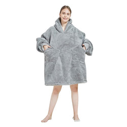 Large Grey Oversized Blanket Hoodie