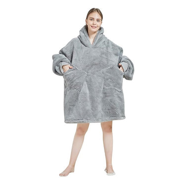 Large Grey Oversized Blanket Hoodie