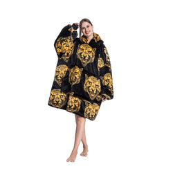 Large Leopard Oversized Blanket Hoodie