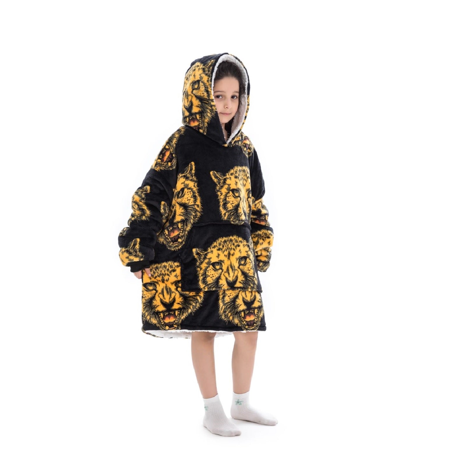 Small Leopard Oversized Blanket Hoodie
