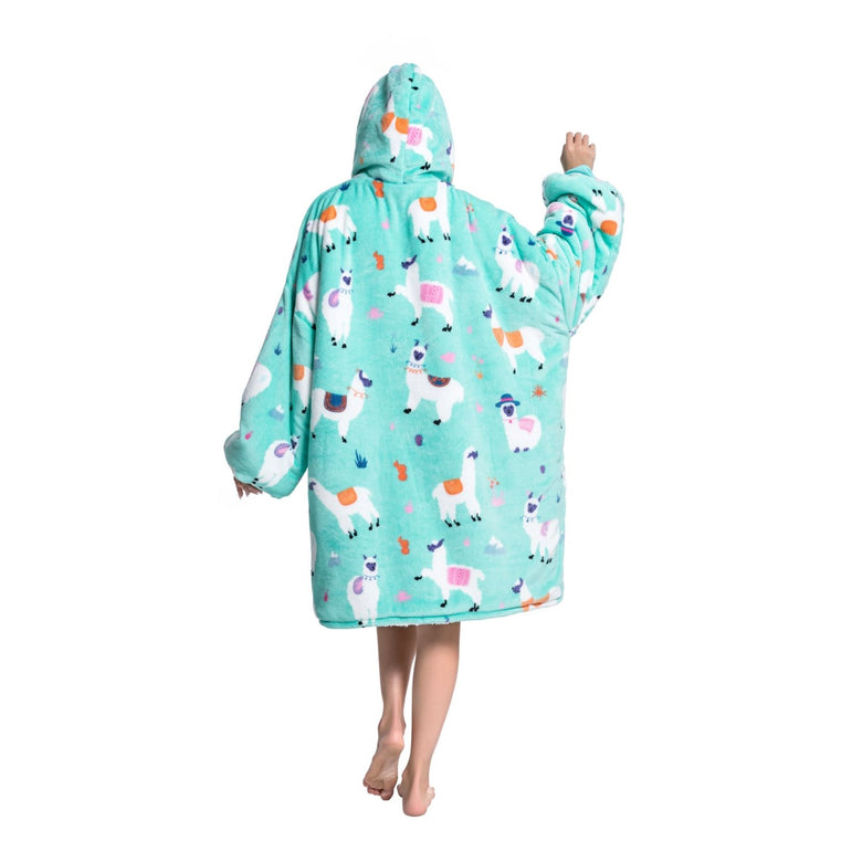 Large Llama Oversized Blanket Hoodie