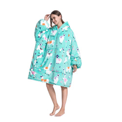 Large Llama Oversized Blanket Hoodie