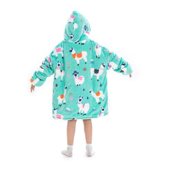 Small Llama Oversized Blanket Hoodie