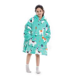 Small Llama Oversized Blanket Hoodie