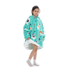 Small Llama Oversized Blanket Hoodie