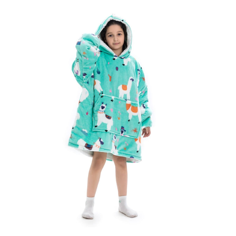 Small Llama Oversized Blanket Hoodie