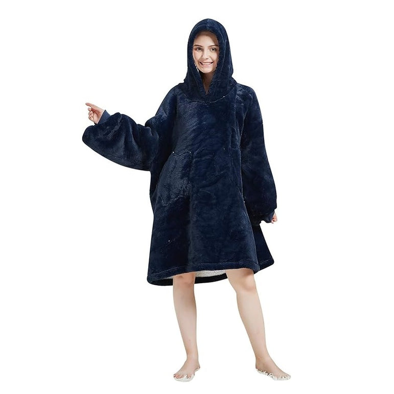 Large Dark Blue Oversized Blanket Hoodie