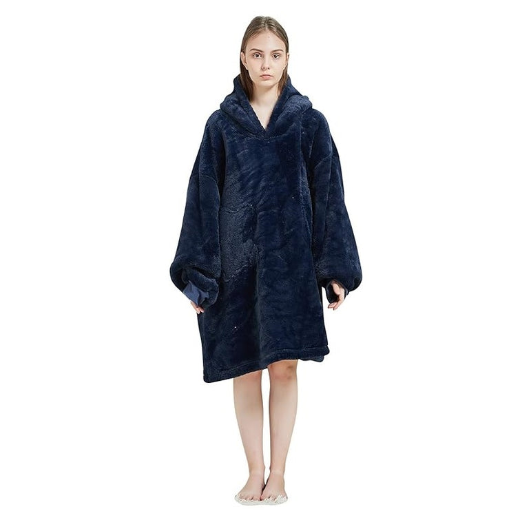 Large Dark Blue Oversized Blanket Hoodie