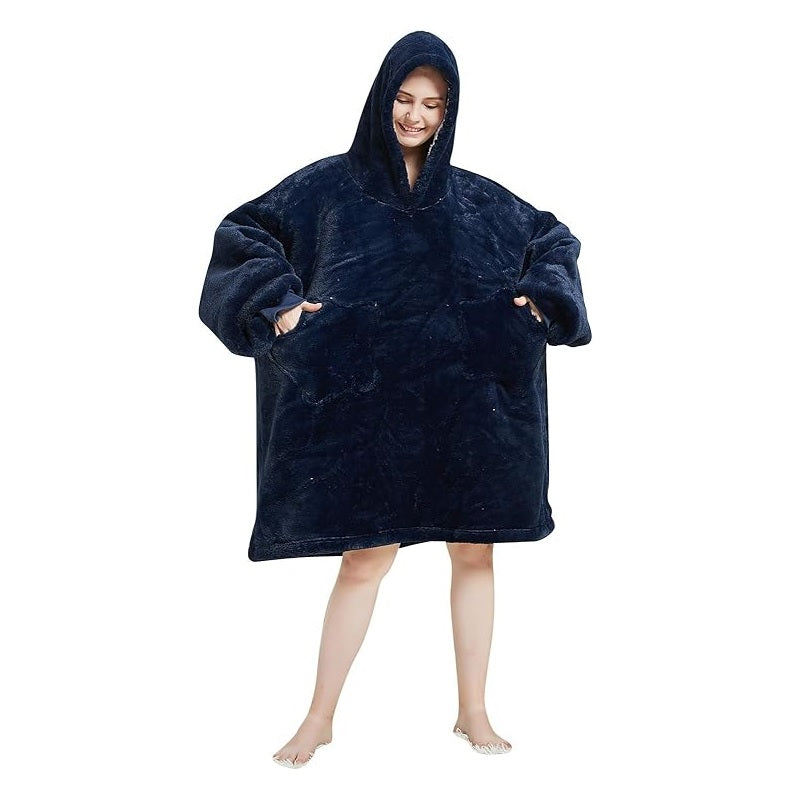 Large Dark Blue Oversized Blanket Hoodie