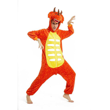 Orange Triceratops Adult Onesie