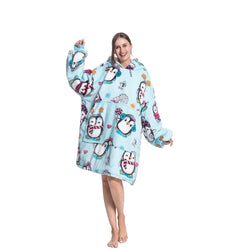 Large Penguin Oversized Blanket Hoodie