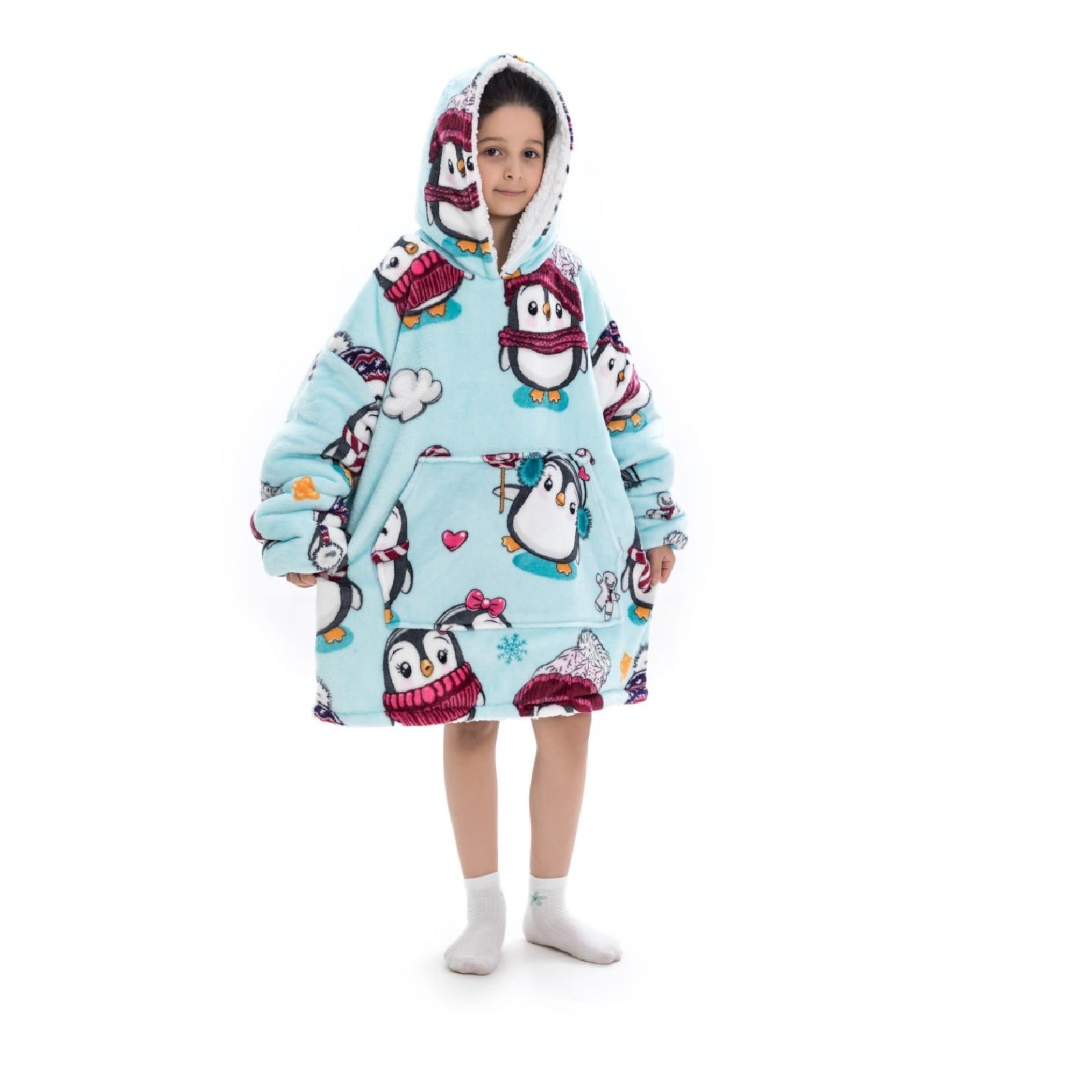 Small Penguin Oversized Blanket Hoodie