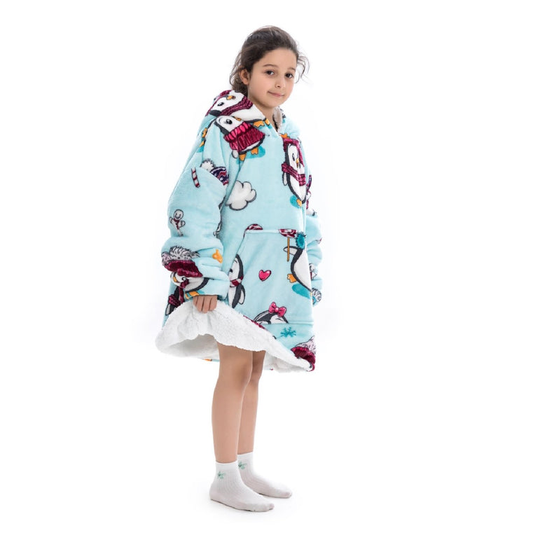 Small Penguin Oversized Blanket Hoodie