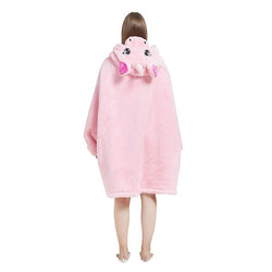 Large Pink Unicorn Oversized Blanket Hoodie